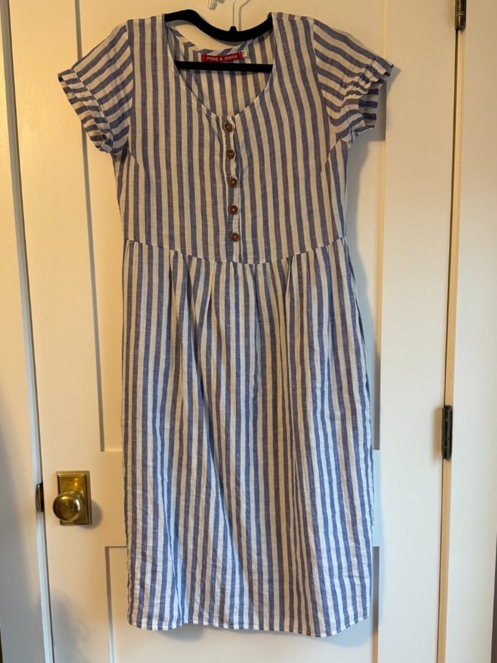 Pyne & Smith Blue and White Stripe No 11 Linen Dress